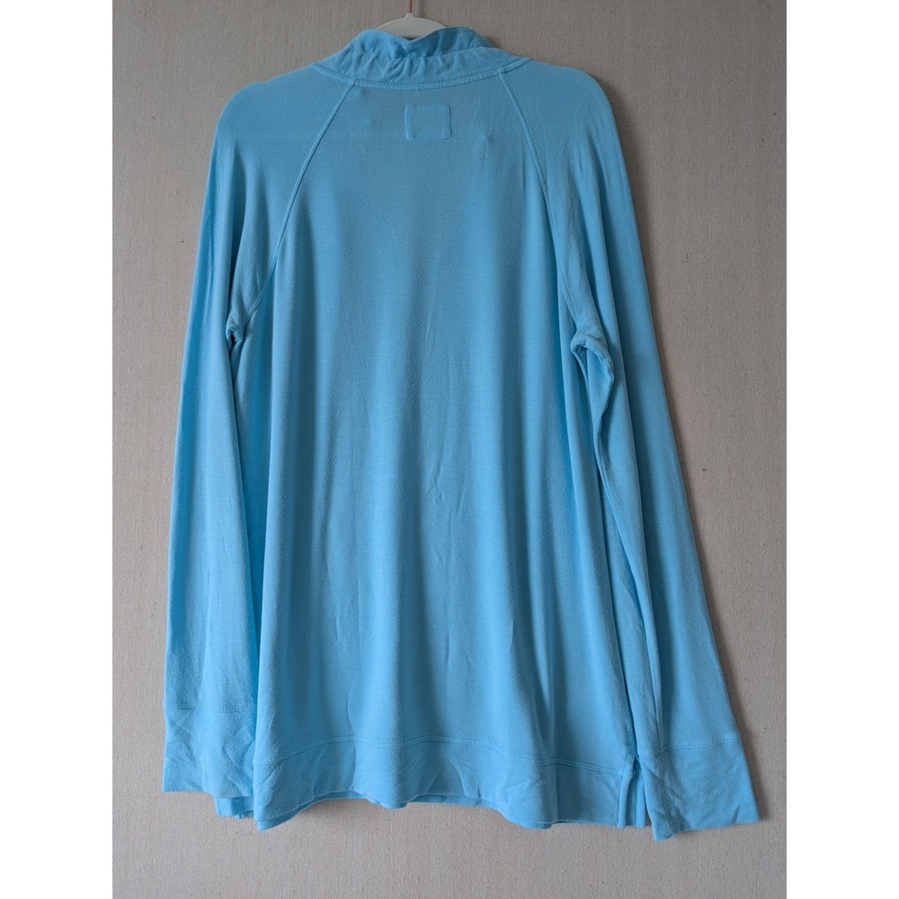 Lilly Pulitzer Luxletic Hoodie Womens L Blue Modal V-Neck Pullover Lightweight - Picture 2 of 8
